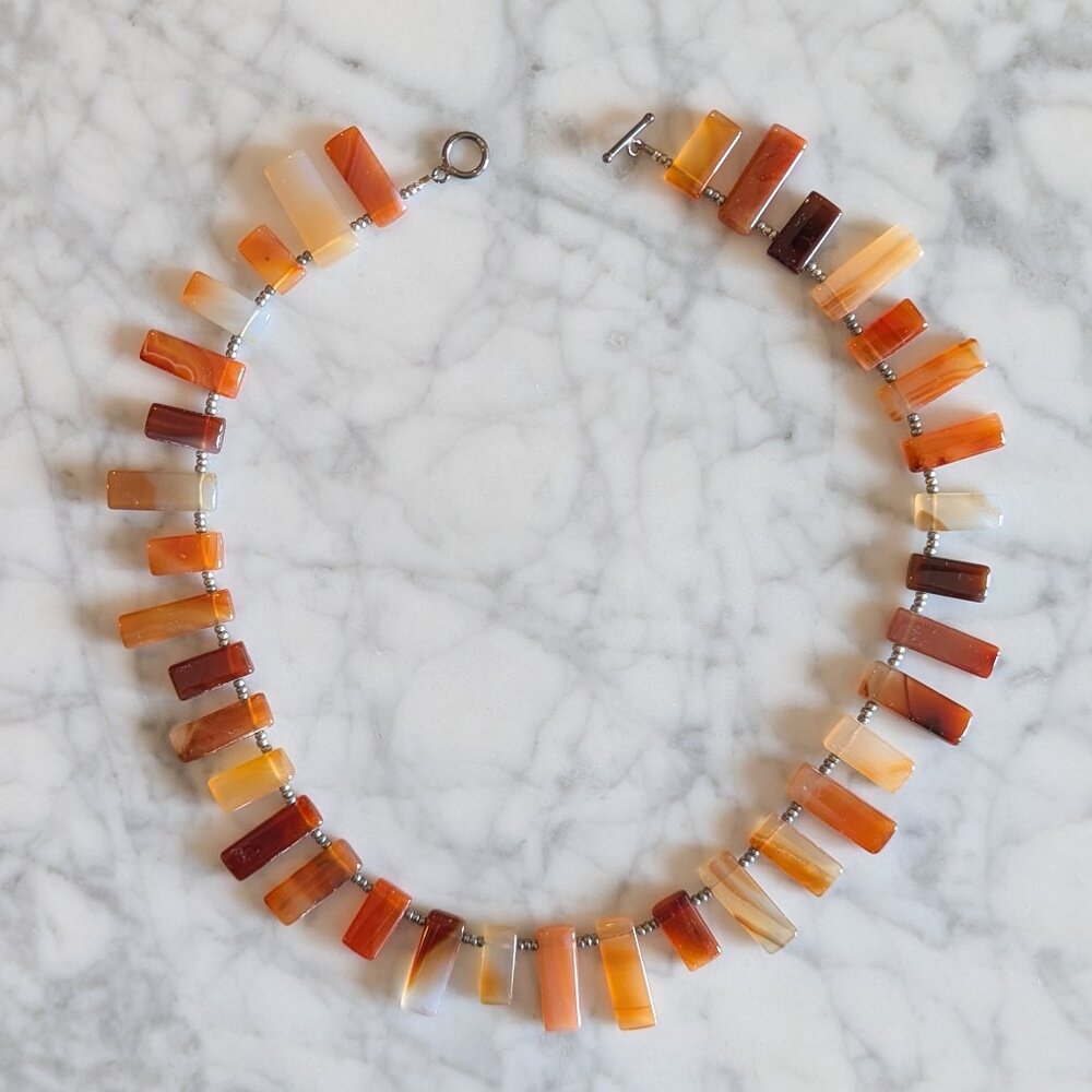 Beautiful Artist-Made Carnelian "stick" Necklace